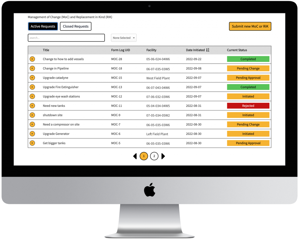 EZ Ops Management of Change (MOC) gives you real-time visibility to your compliance management requests