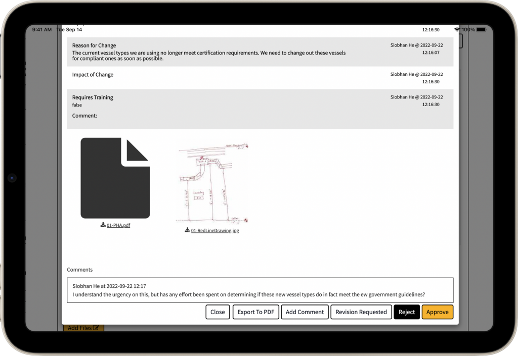 EZ Ops Management of Change (MOC) streamlines reviews and approvals across your organization